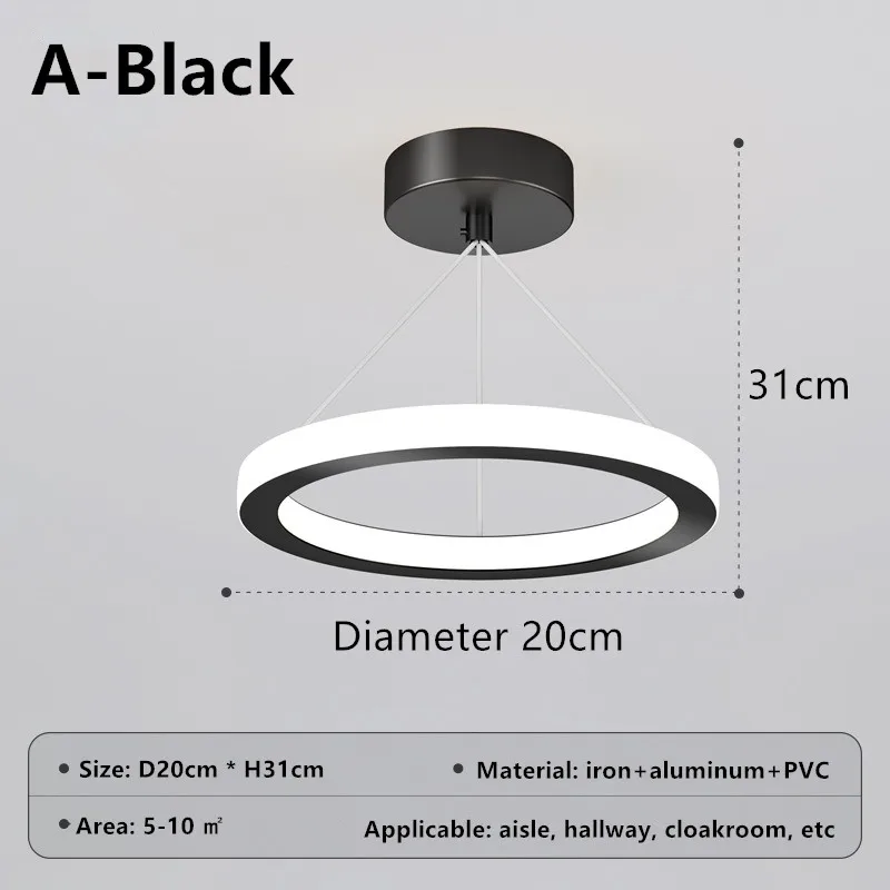 Entry Porch Nordic Modern Small Chandelier AC90-260V Simple Creative Minimalist Ring Corridor Light  Balcony Room Decor Lamp
