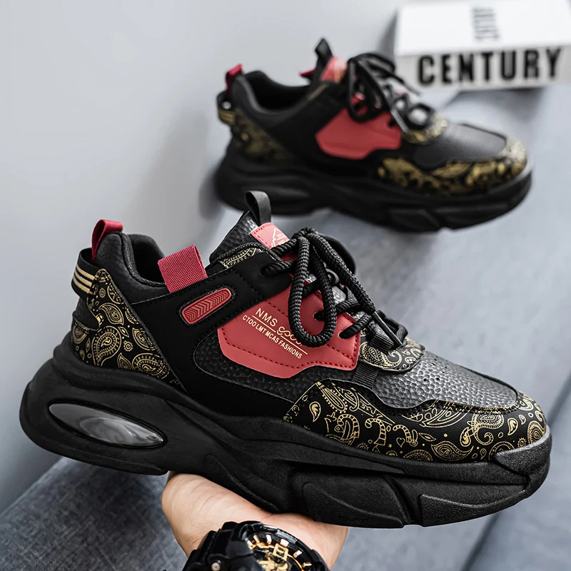 

Мужская дышащая повседневная спортивная обувь на осень, туфли на толстой подошве на высоком каблуке, противоскользящие и износостойкие кроссовки