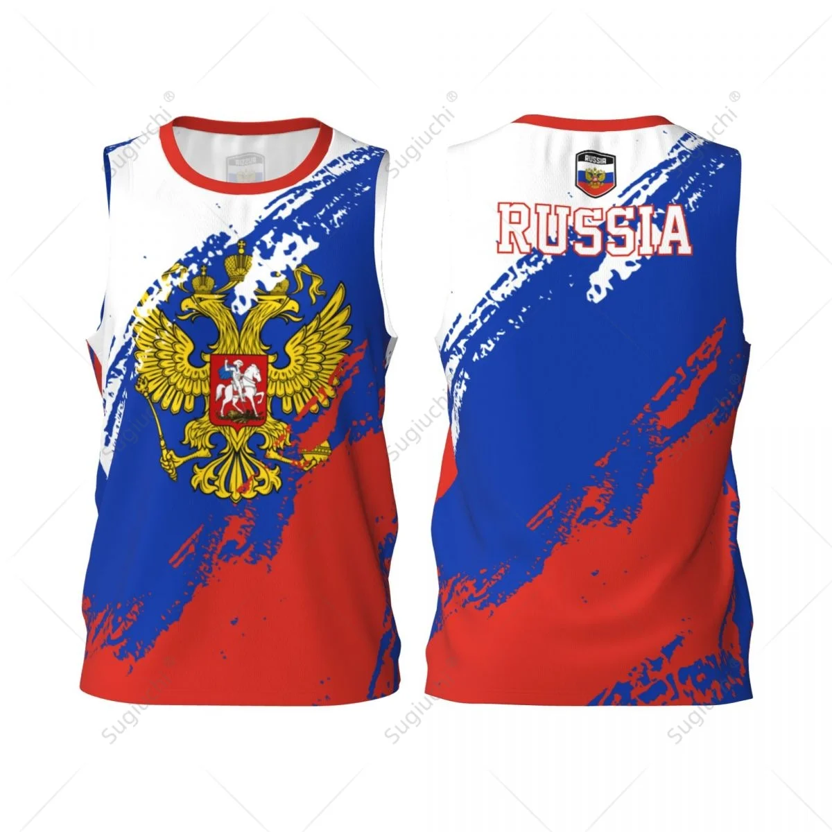 Men Basketball Sports Russia Flag Running Fitness Multifunction Jersey Sleeveless shirt Custom Name Nunber Exclusive