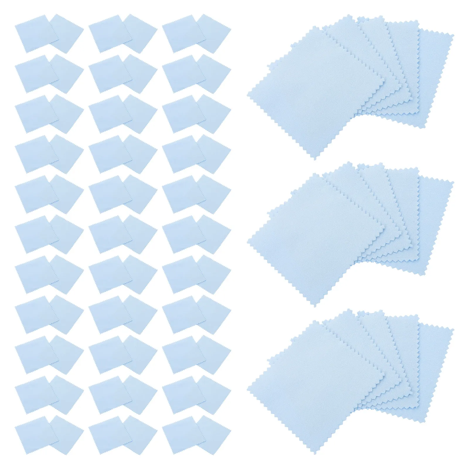 

50Pcs Silver Polishing Cloth Jewelry Cleaning Cloth Suede Soft Scratch-Free Reusable Tarnish Remover for Jewelry Silverware