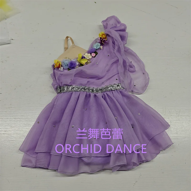 Unique Design Custom Size Custom Color Kids Girls Women Adult Cupid Dance Performance Wear Purple Ballet Lyrical Dress Costumes