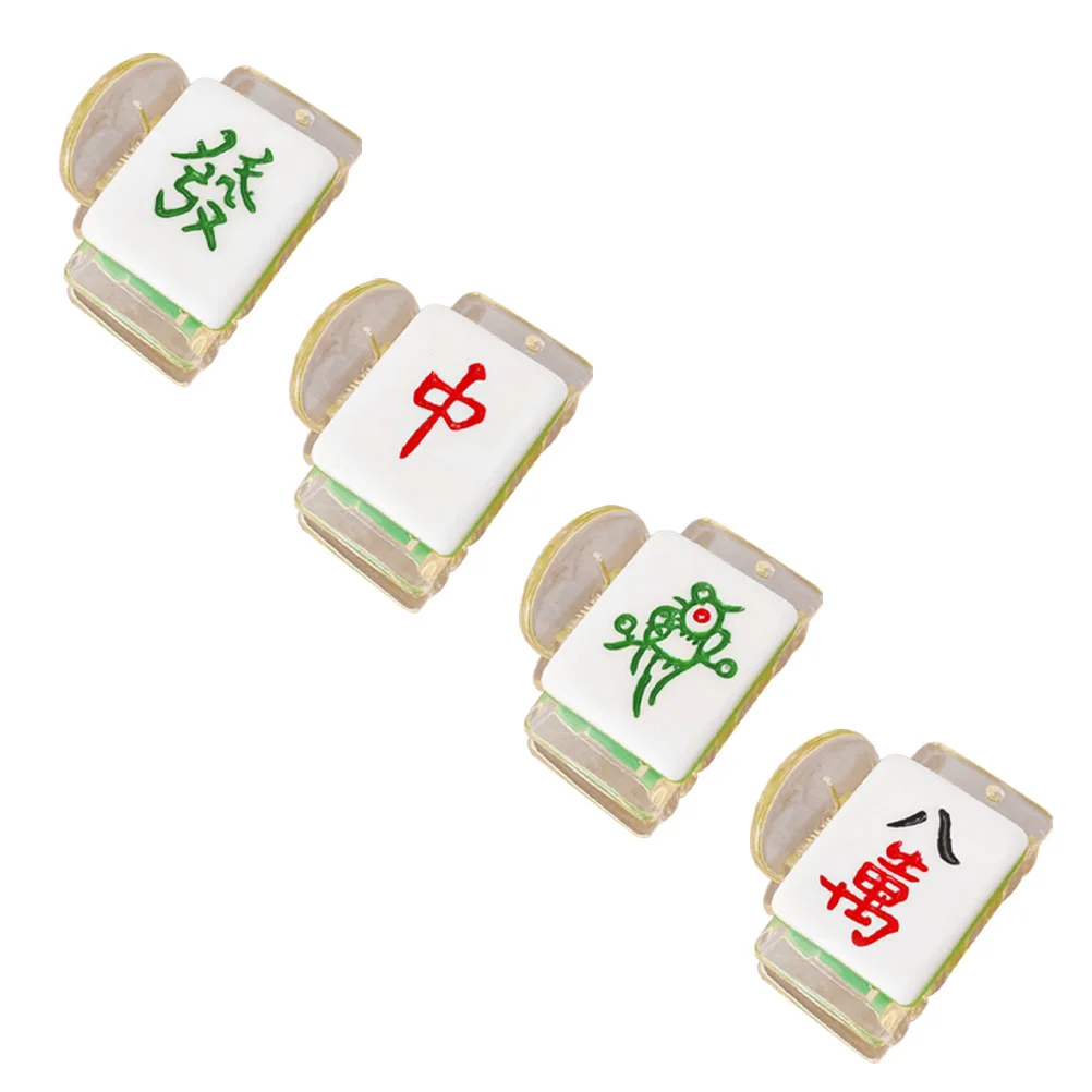 

4pcs Mahjong Clips Mini Hair Claw Pins Lightweight Decorative Hairpins For Party Carnival Festival Costume Events Hair Styling