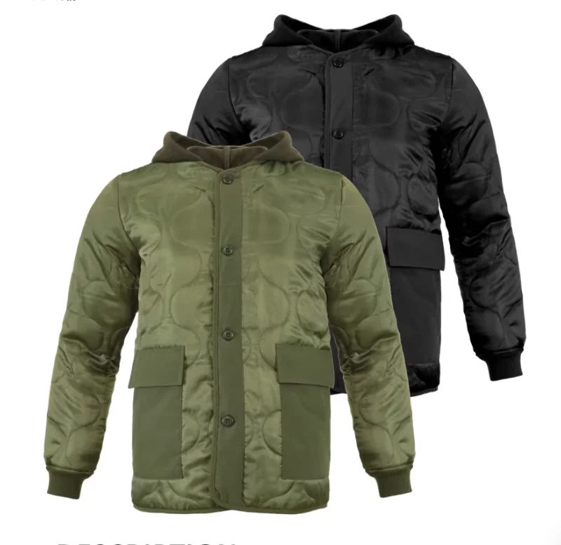 

KIDON M65 Внутренняя майка Стеганая хлопковая теплая толстовка с капюшоном из США