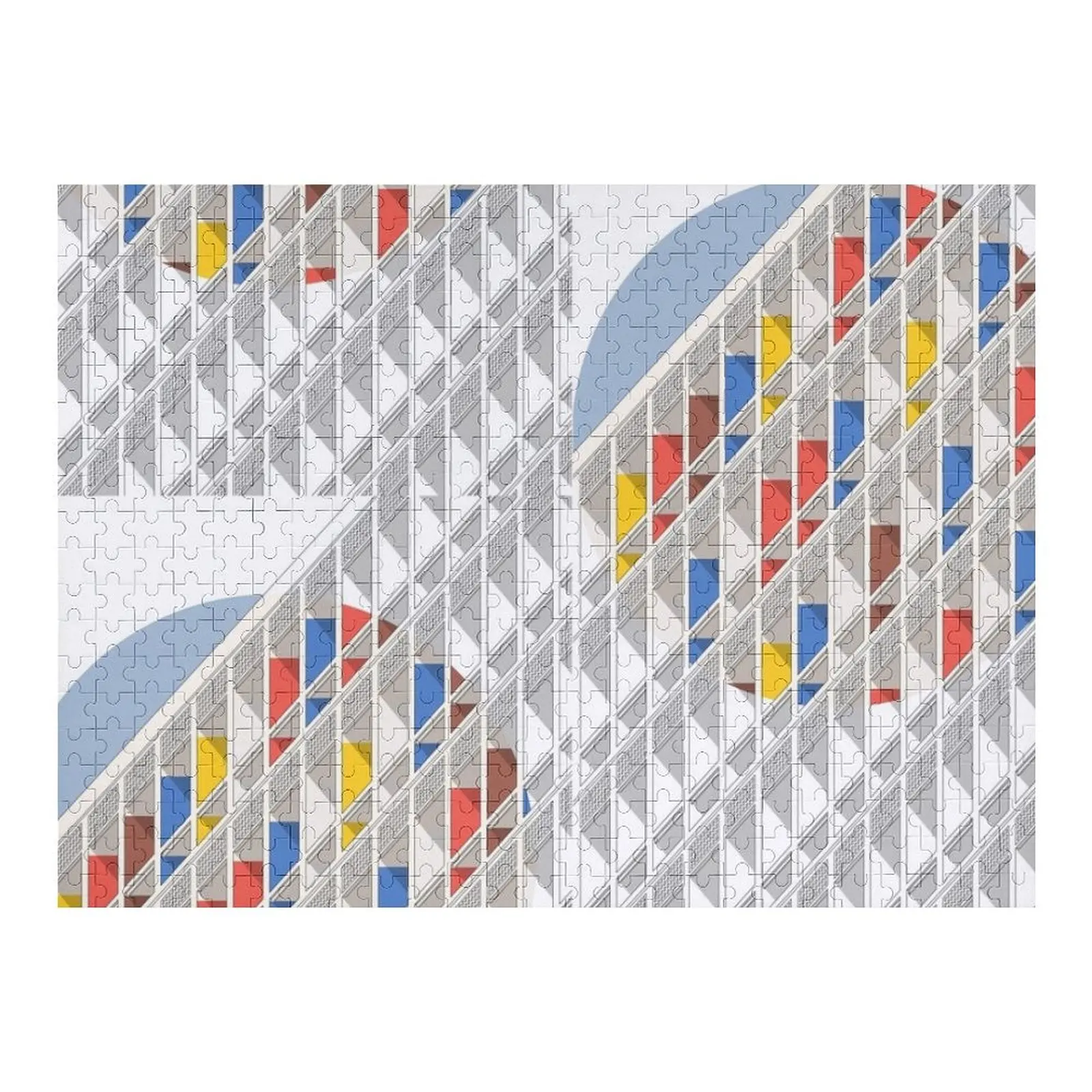 

Le Corbusier architecture minimalist illustration Facade Cité Radieuse Jigsaw Puzzle Name Wooden Toy Puzzle