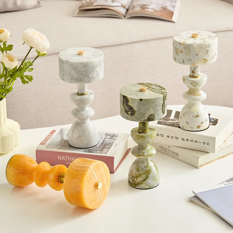 

Торшеры из мрамора и нефрита, журнальный столик, вилла, кафе, элитный отель, скандинавский креативный простой перезаряжаемый прикроватный светодиодный ночник