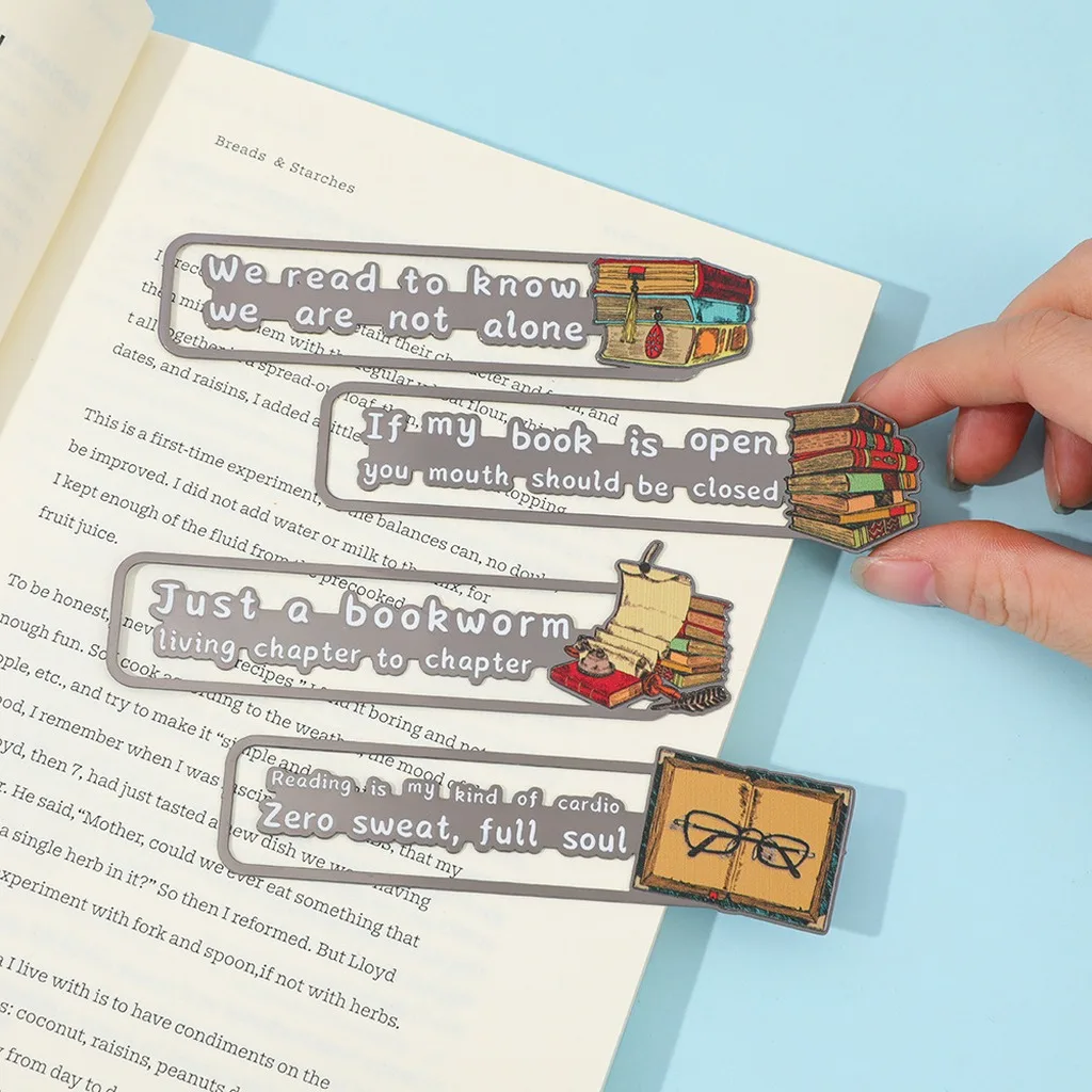 Vintage Creative Reading Theme Metal Bookmark Inspirational Quote Book Clip for Reading Enthusiasts Customizable Gift