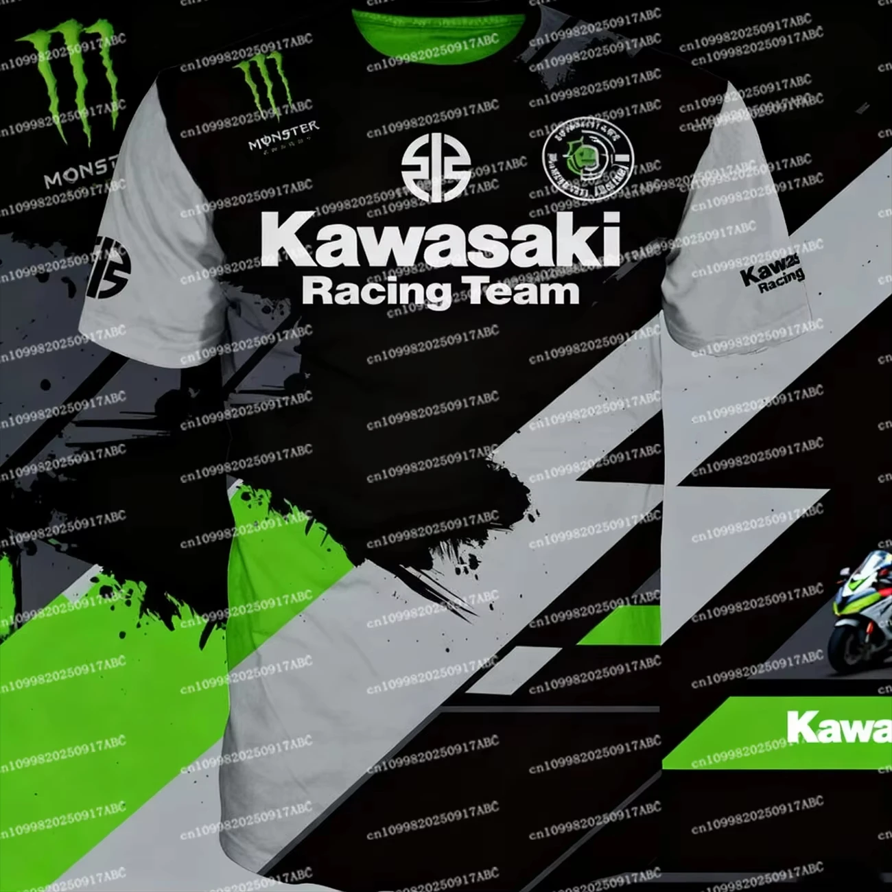 (كاواساكي) الصيف الرجال التي شيرت Y2K كاواساكي تي شيرت دراجة نارية ثلاثية الأبعاد طباعة رجالي قاطرة المنافسة دعوى الاطفال للجنسين سترة رياضية علوية