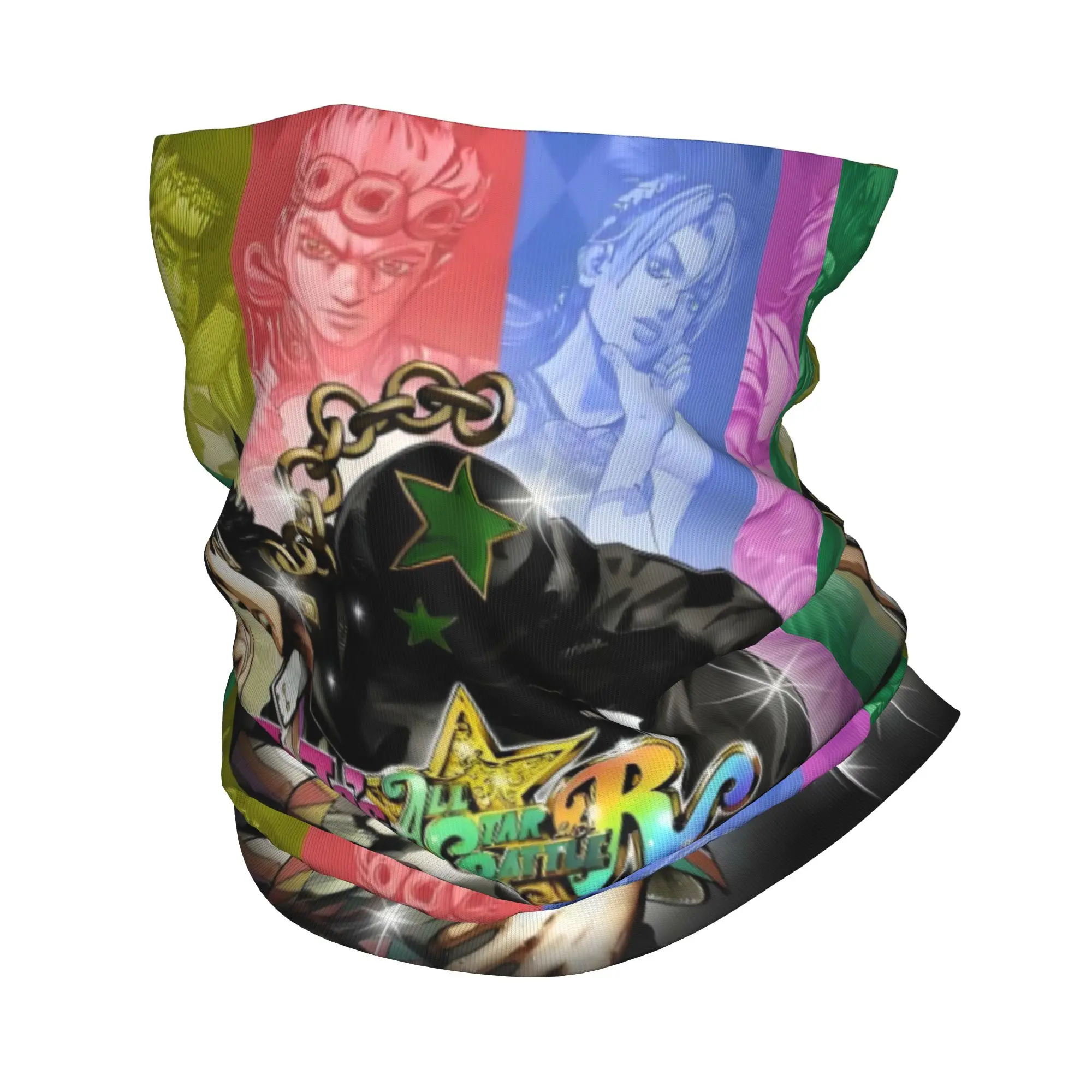 Japón Manga JoJos Bizarre Adventure Bandana cuello polaina a prueba de viento cara bufanda cubierta hombres mujeres Anime sombreros tubo pasamontañas