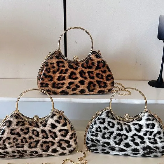 

Новинка 2023 года, женская большая сумка с леопардовым принтом, шикарная сумка через плечо с регулируемым ремешком-цепочкой, универсальная сумка через плечо для работы и свиданий