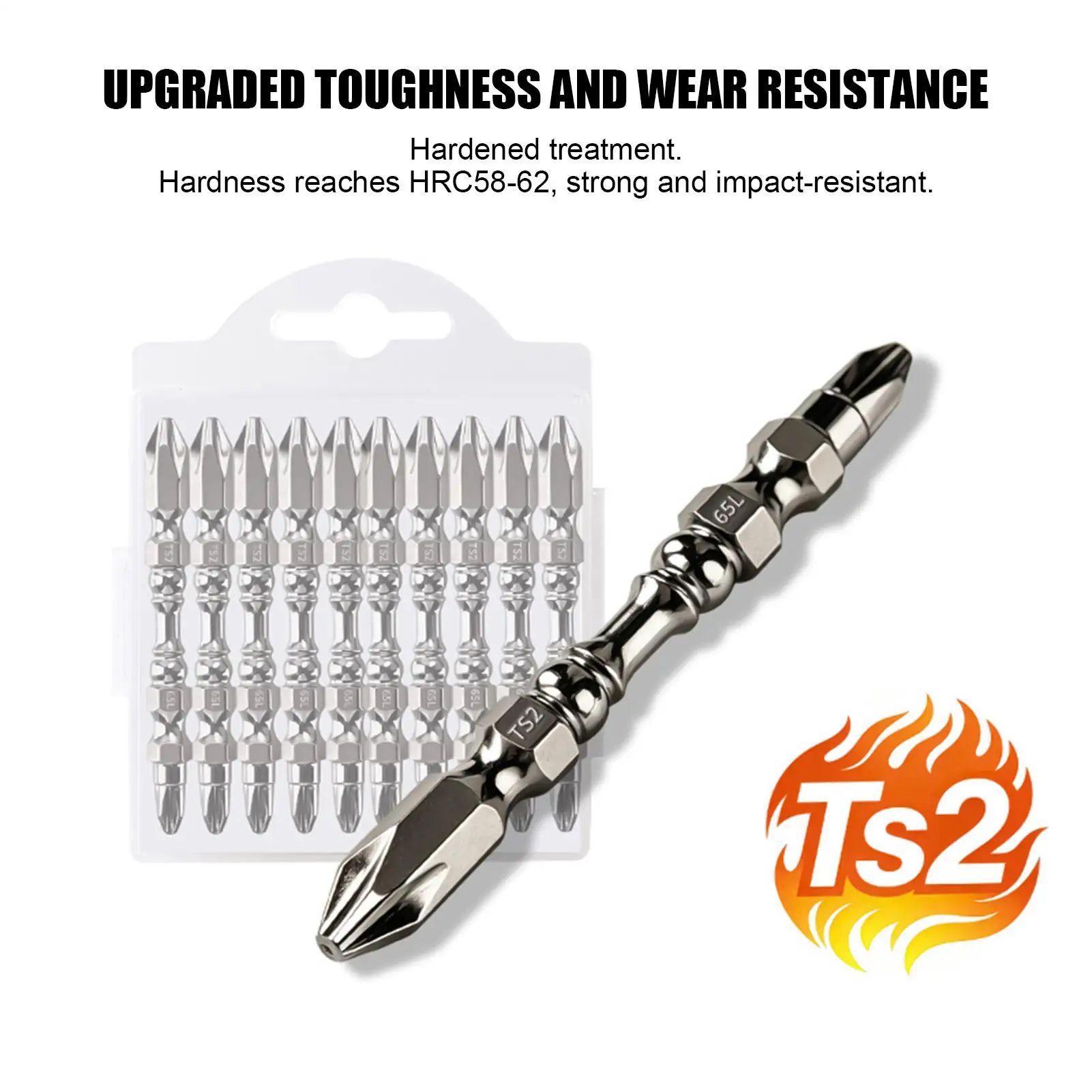 Screwdriver Bit Set Magnetic Heavy Duty Metal Hex Shank Anti-Slip Hand Tools 10-Piece Power Drill Screwdriver Bits For view 5