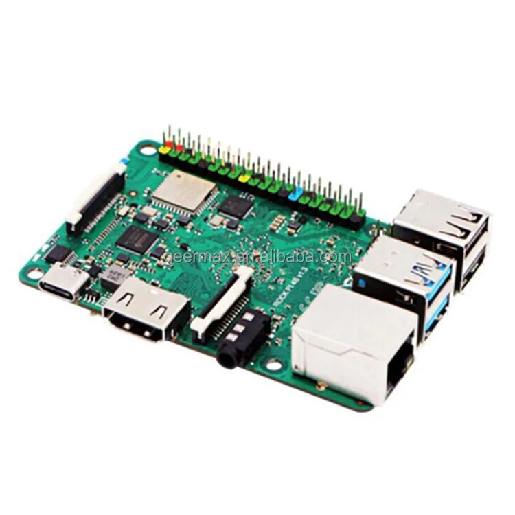 Geermax Original New Rock Pi 4GB Rockchip RK3399 ARM Six Core SBC/Single Board Computer Rock Pi 4 Model B 4GB