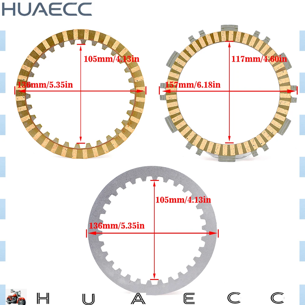 Clutch Friction Steel Plates Disc for Yamaha XP500 Tmax 500 2001-2011 XP T max T-Max 500 2010 2009 2008 2007 2006 2005 2004 2003
