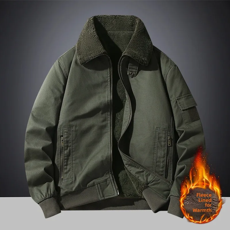 

Мужская зимняя хлопковая рабочая одежда, тюнер большого размера с воротником на подкладке, теплое морозостойкое пальто, модное городское длинное длинное пальто...