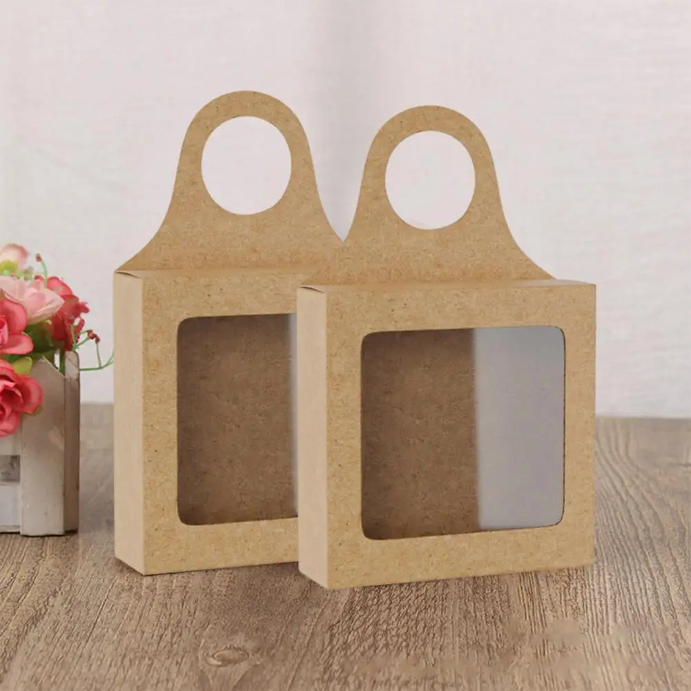 

Bulk Wine Bottle Boxes 50pcs Kraft Paper Wine Bottle Boxes with Transparent Window for Multi-purpose for Christmas for Friends