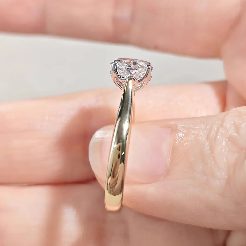 1-4 CT Simple Sparkling lab grown diamond Oval Shape solid gold Ring For Women Engagement Wedding Luxury High Quality Fine Jewel