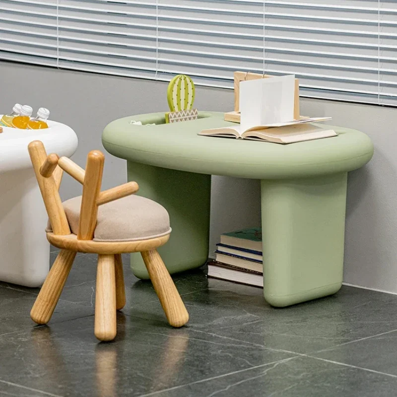 Nordic Children's Writing Table Kindergarten Study Desk Stackable Plastic Bookshelf Table Perfect for Baby Learning