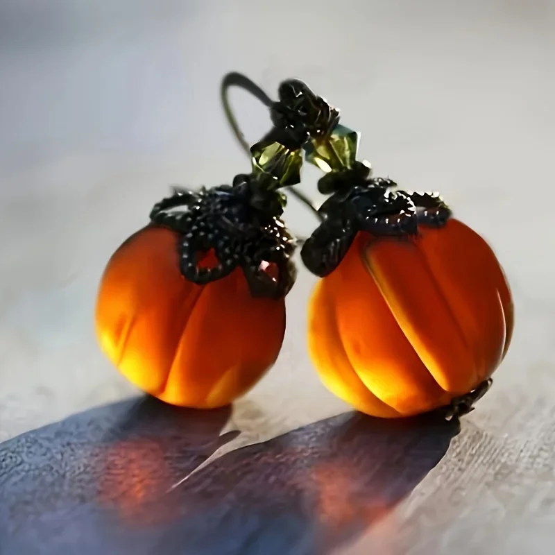 alloy Pumpkin Earrings ma\'am Halloween pumpkin stud earrings Festival costumes parties jewelry gifts