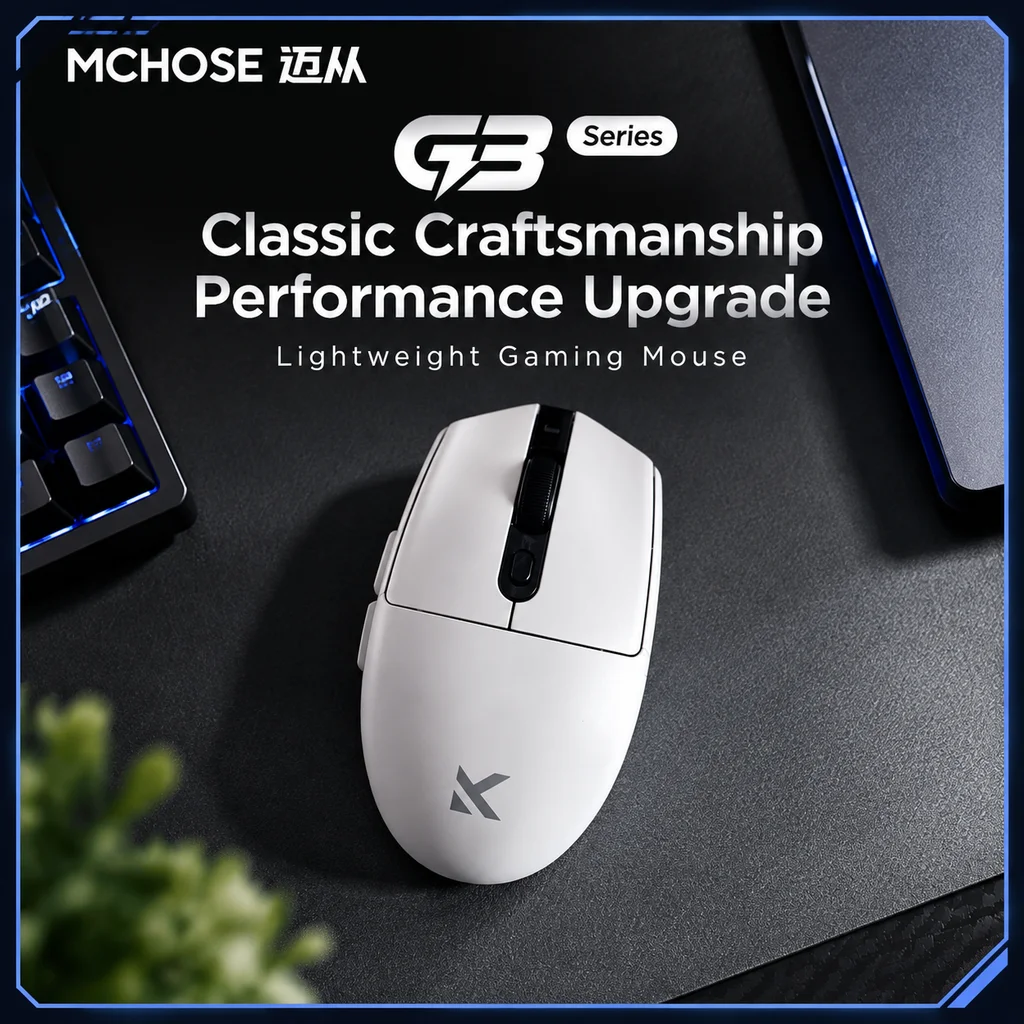 MCHOSE G3 A Lightweight Gaming Mouse, Tri-mode Wired/2.4G/Bluetooth, 800mAh Long Battery Life Esports Office PC Mouse