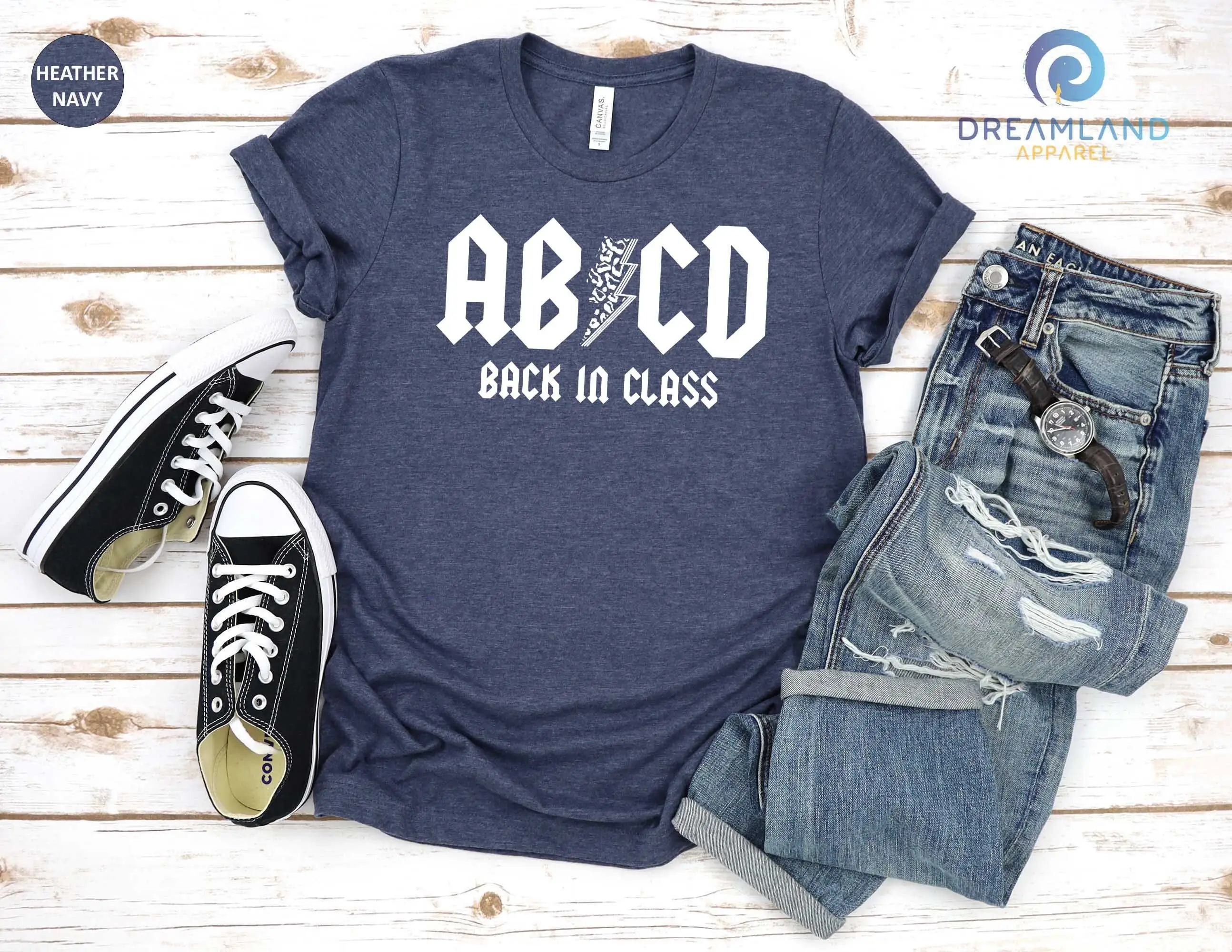 Back In Class T Shirt ABCD 1st Grade Teacher Elementary School Pupil Kindergarten Motivational For