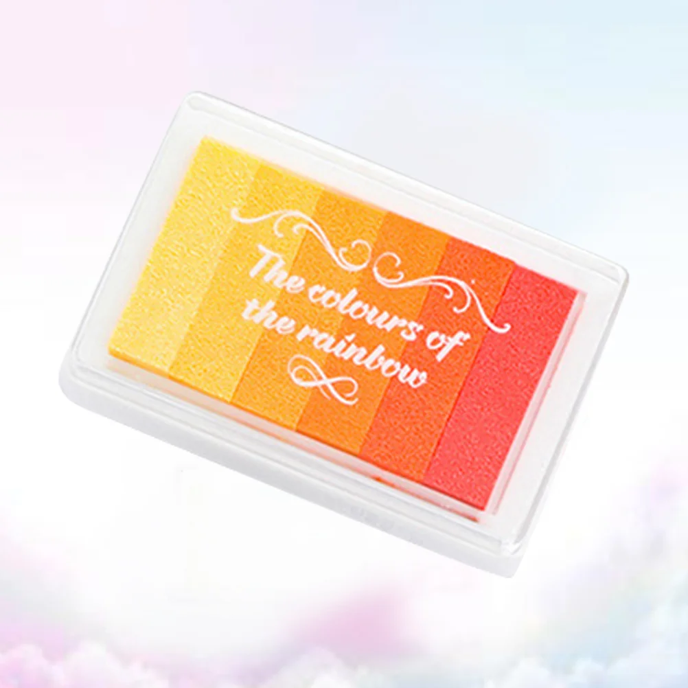 

1Pcs Rainbow Ink Pad Kids Craft Stamp Set Multicolor DIY Fingerprint Thumbprint Art Scrapbook Ink Stamps Easy Clean Storage Case