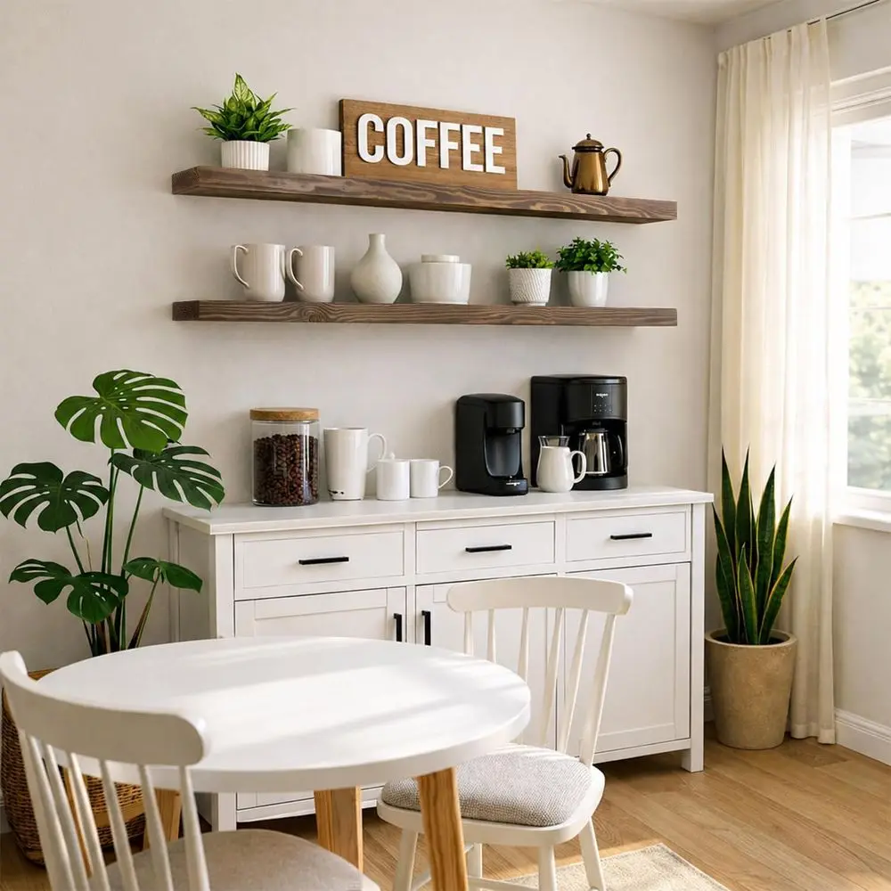 Walnut Floating Shelf Set 2