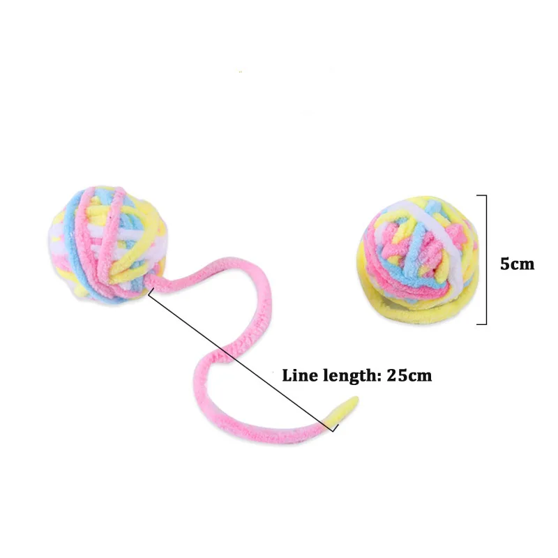 Funny Cat Toys Colorful Yarn Balls With Bell Sounding Interactive Chewing Toys For Kittens Stuffed Toys Ball Cat Supplies