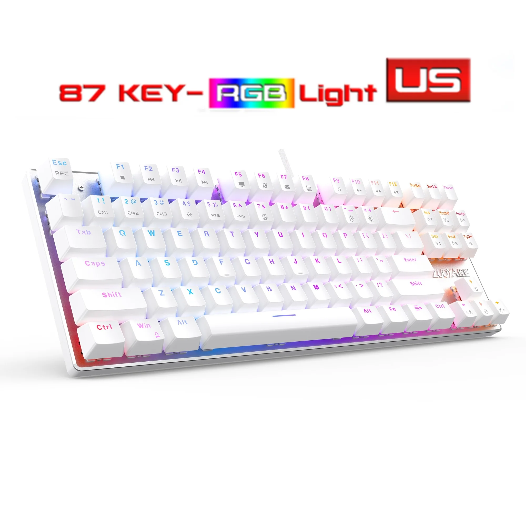 Go! Gaming Mechanical Keyboard Blue Red Switch 87key RU/US Wired Keyboard Anti-ghosting RGB/ Mix Backlit LED USB For Gamer PC