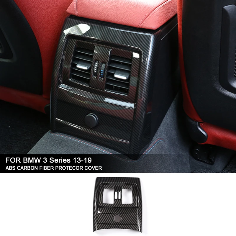 

For BMW 3 4 Series 3GT F30 F31 F32 F34 F36 ABS Carbon Fiber Car Armrest Box Rear Air Conditioning Air Outlet Frame Cover Trim