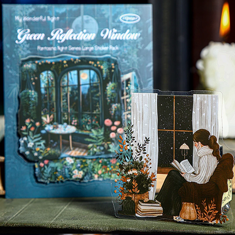 2 สไตล์ 30 ชิ้น/ถุง Wonderful Night Theme ขนาดใหญ่ฉากกลางคืนสติกเกอร์คู่มือวัสดุ DIY สมุดภาพเคสโทรศัพท์กรอบรูป