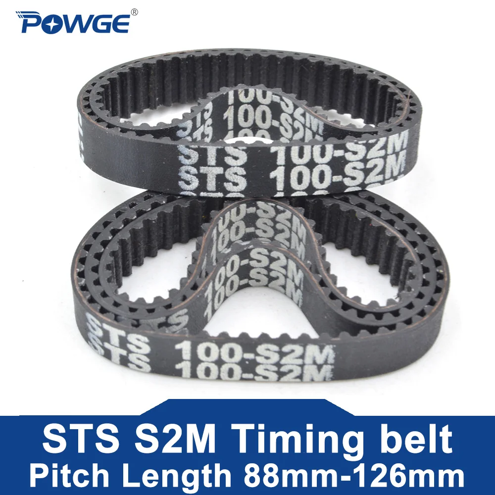 

POWGE STD STS S2M Timing belt Lp= 88 90 92 94 96 98 100 102 104 106 108 110 112 114 116 118 120 122 124 126 width 4-20mm Rubber