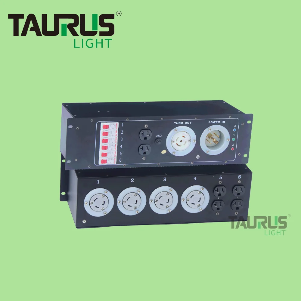 4*L5-30 220V + 3*Edison 110V Output Power Distribution Box L21-30 220V In&Output three phase Power Distro Aluminium Material