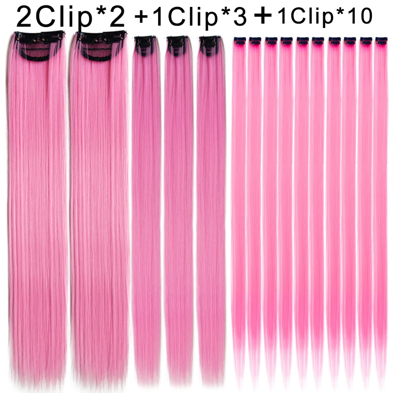 

15Pcs Colored Hair Extensions 22 Inches Rainbow Clip In Hair Extensions Color Hair Extensions Colorful Hair Pieces for women