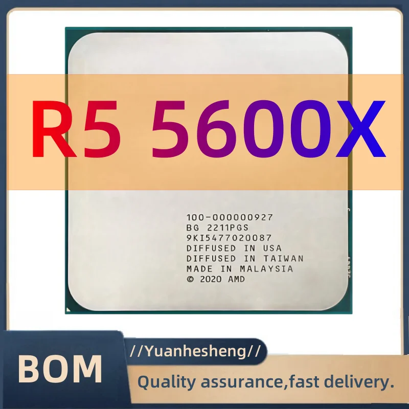 R5 5600X 3.7 GHz 6-Core 12-Thread CPU 7NM 65W L3 = 32M 100-000000065 soket AM4