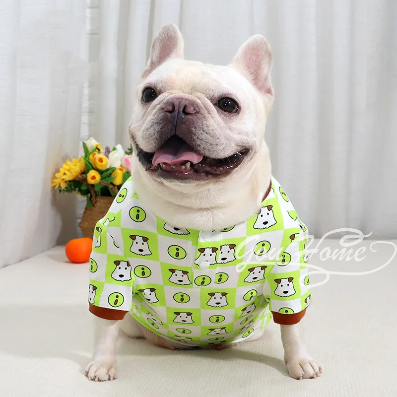 Spring Autumn Pug Dog T-shirt Poodle Schnauzer French Bulldog Dog Clothes Tee Shirt Pajamas Frenchies Dog Costume Apparel Outfit