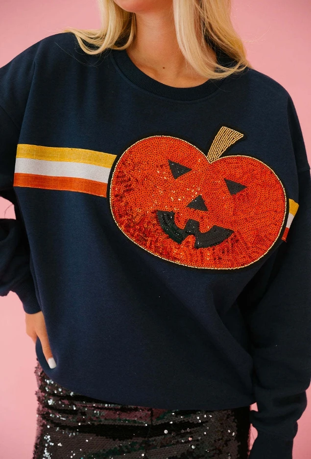 Halloween Glitter Lose Casual Hoodie Top für Frauen Kleidung Herbst & Winter Neue Mode Rundhals Weibliche Lange Hülse Sweatshirt