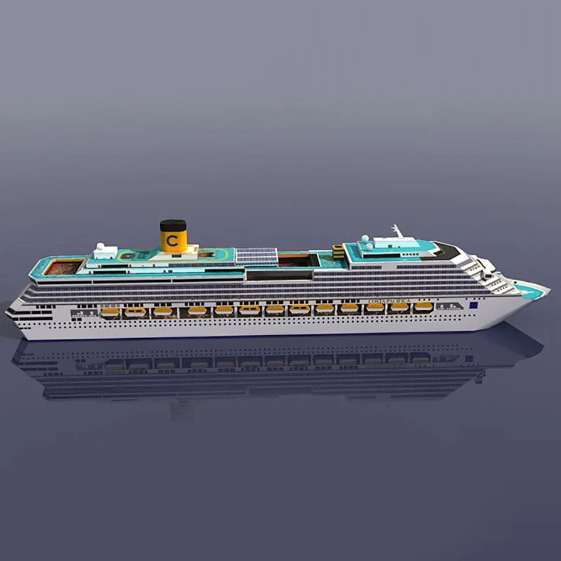 Cruise Ship Paper Model Cruise Ship 3D Paper Model DIY Puzzle Manual Papercrafts Toy