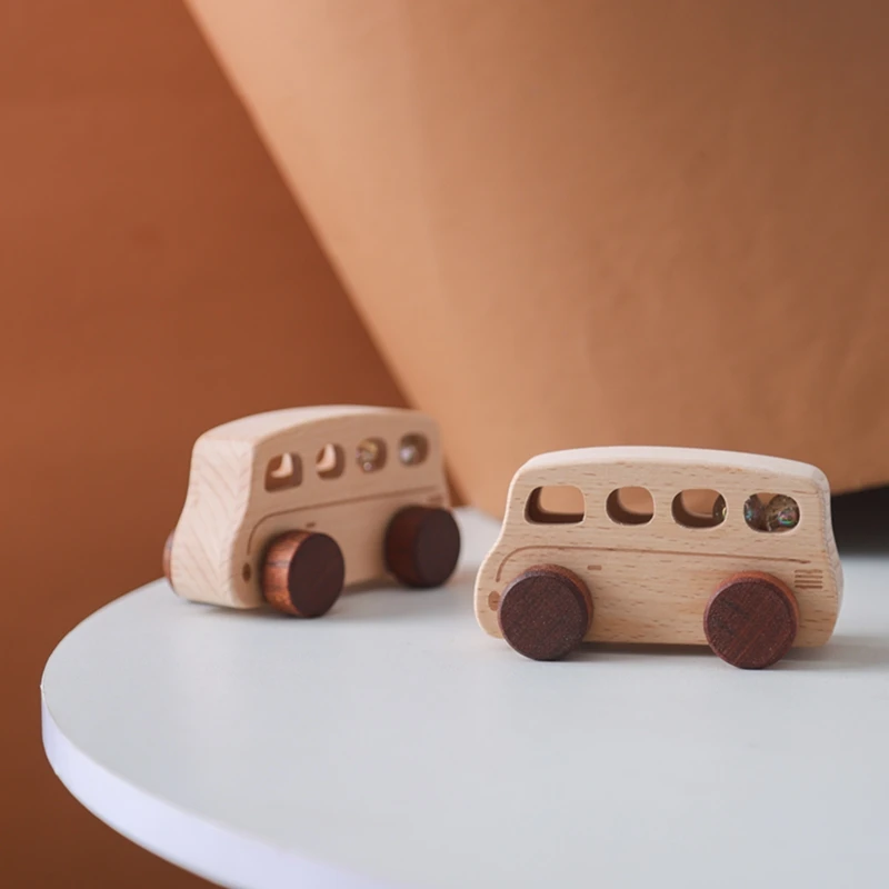 Wooden Block Baby Montessori Toy Cars Education Building Blocks Wooden Toys Cartoon Blocks Bus Montessori Toys for Kids Children