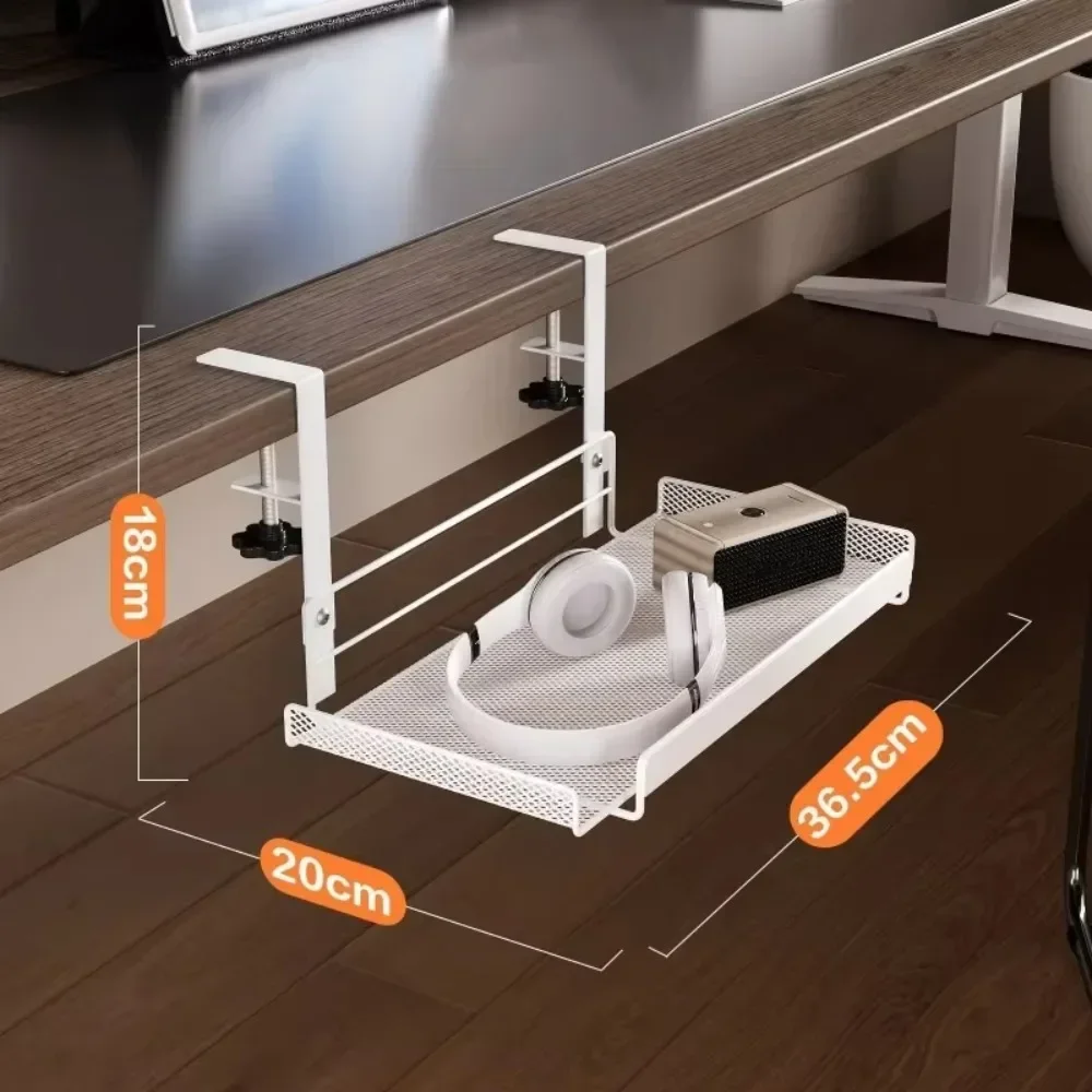 Under-desk Cable Management Tray Living Room Desktop Storage Shelves No Punching Required Cable Management Rack Wire Organizer image 6