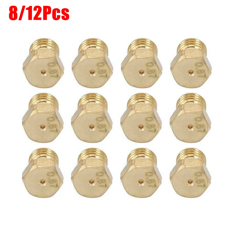 8/12Pcs M6*0.75 LPG or NG Gas Jet Nozzle Injector Number 87 Orifice Size 0.87mm LPG Jet