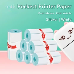 Print Paper Mini Portable Thermal Printer Paper Sticker | White Thermal Paper Photo Pocket Thermal Printer 57mm Printing Paper