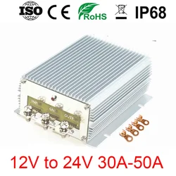 12 Volt to 24 Volt 30A-50A Step-up DC DC Converter Boost Voltage Regulator High Performance 12V TO 24V for Cars Trucks 12V-24V