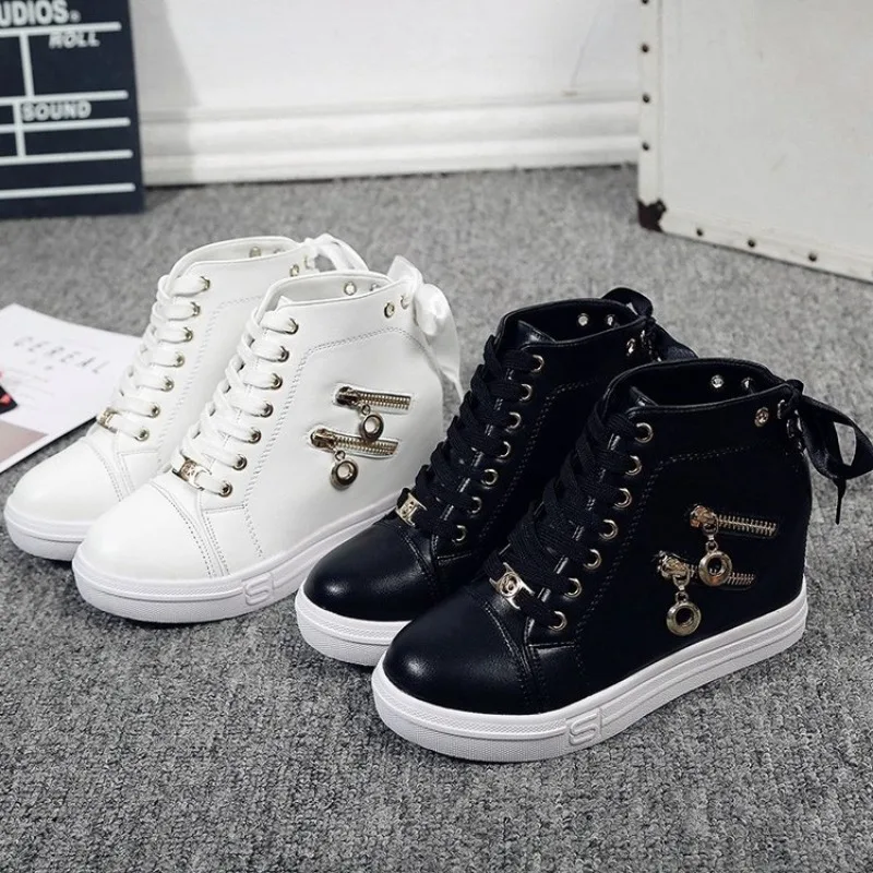 2024 Summer New Fashion Trend Women\'s Platform Shoes white Comfortable pu leather Casual Woman wedges Sneakers zapatos de mujer