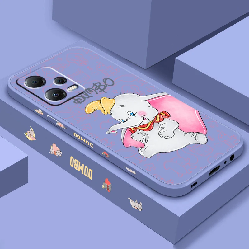 Disney Dumbo Cartoon Cute Liquid Left Rope For Xiaomi Redmi Note 13 12 12S 12R 11 11T 11S 10 10S Pro Plus 5G TPU Phone Case