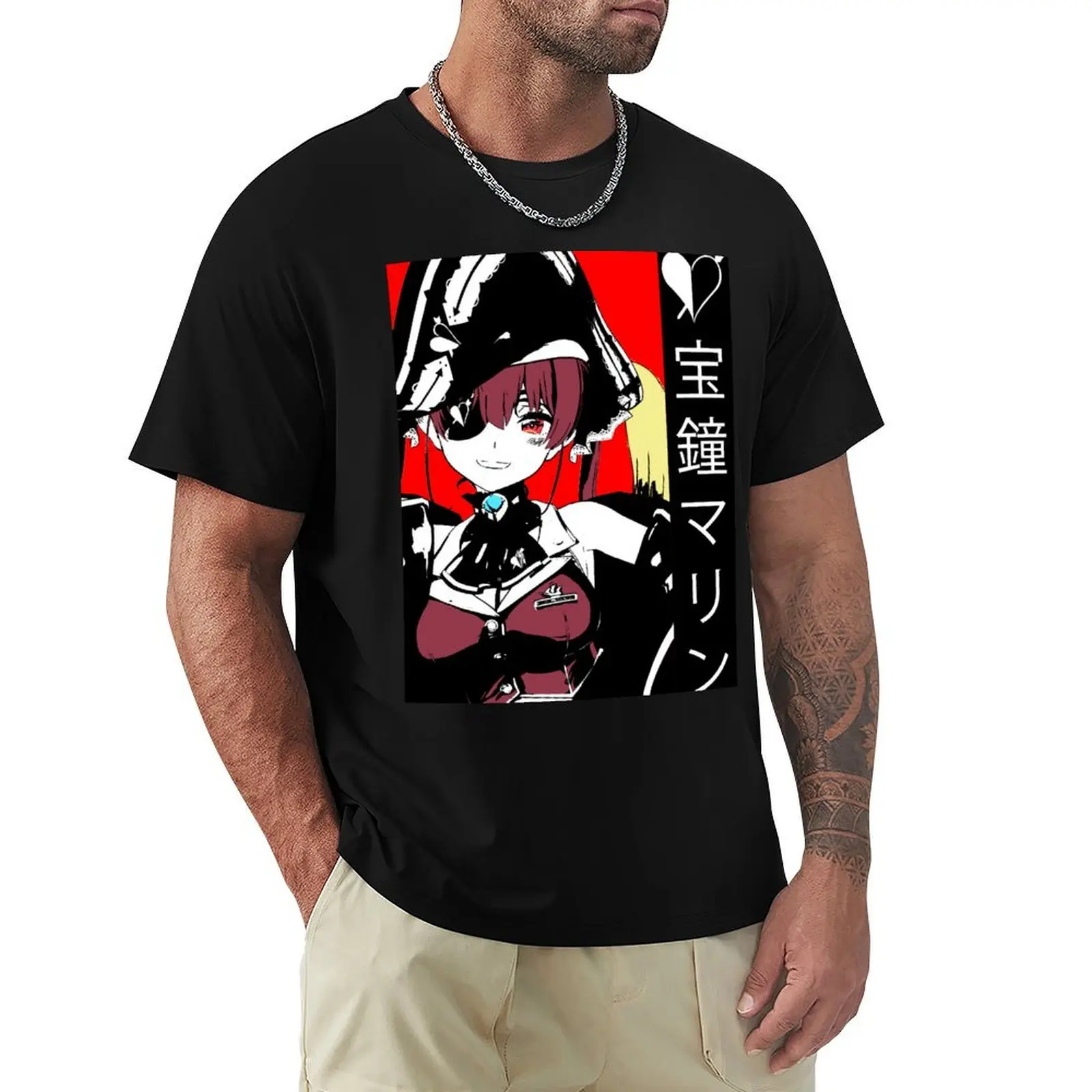 

Hololive Hoshou Marine Senchou T-Shirt quick drying designer shirts big and tall t shirts for men