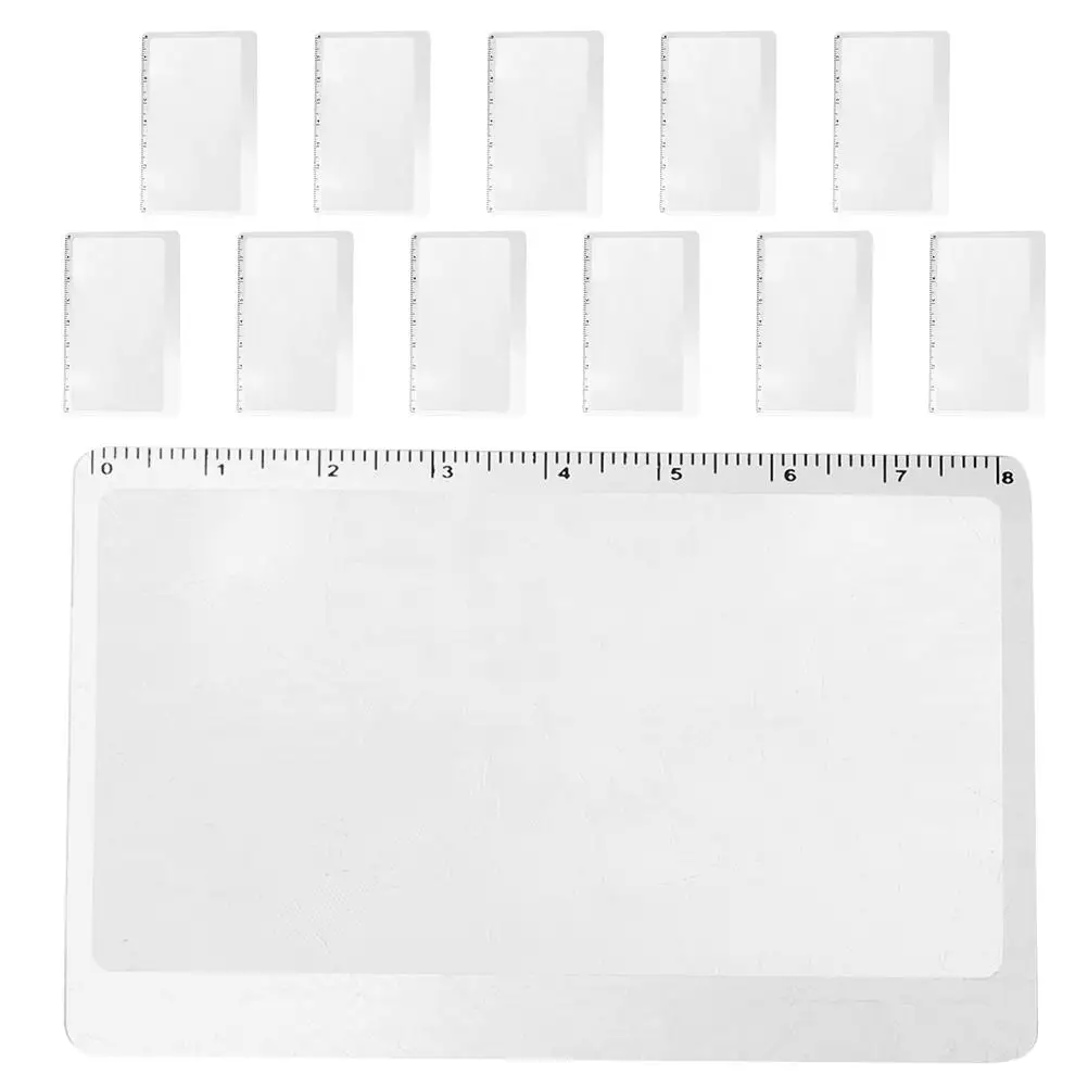 

12 Pcs Card Reading Equipment Bookmark Ruler Credit Size Magnifier Laptop Screen Maginifer Glass Business Elder