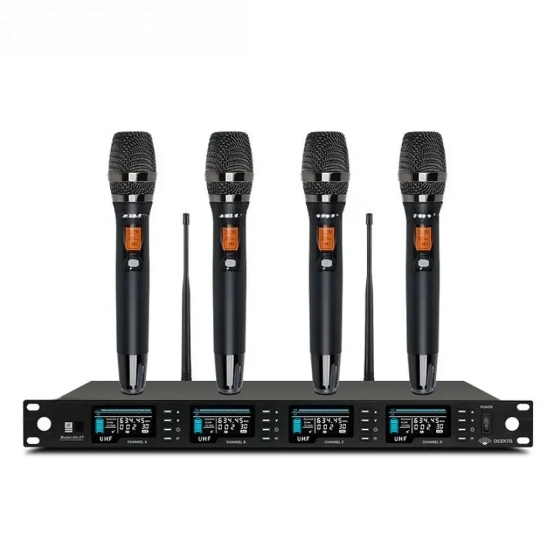 Wireless microphone one-to-four U-segment tunable frequency training 4 handheld karaoke