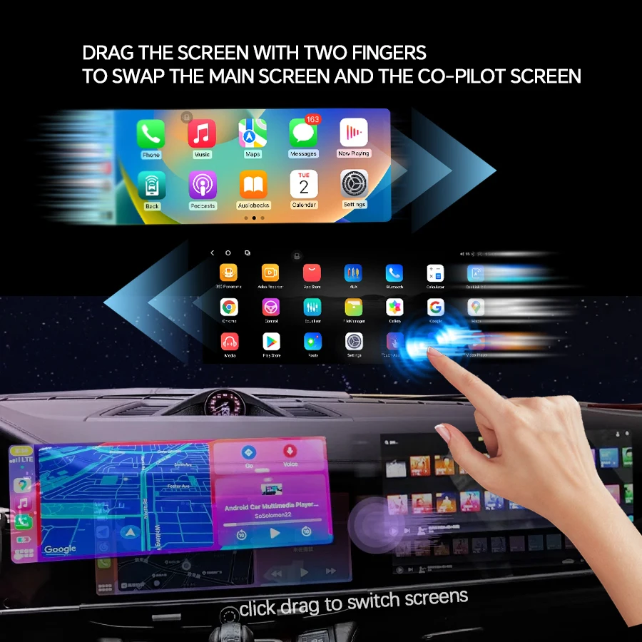 Upgrade Dual Screen For Mercedes Benz A Class CLA GLA X156 2013-2018 Car Radio Multimedia Player Carplay Navigation HeadUnit GPS