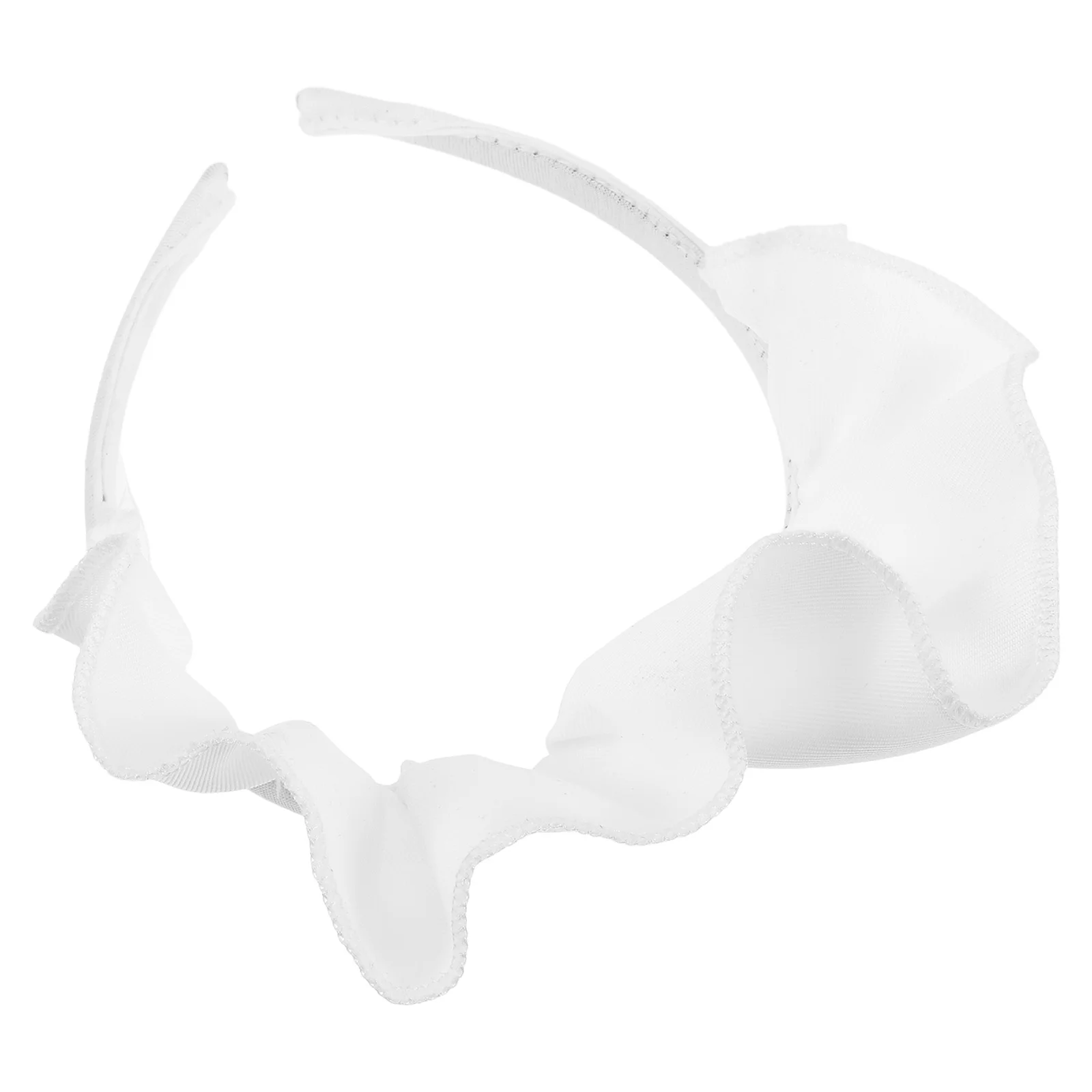 

White Japanese Maid Headpiece Cute Lolita Hairband Cosplay Headwear Party Performance Ruffled Maid Accessory