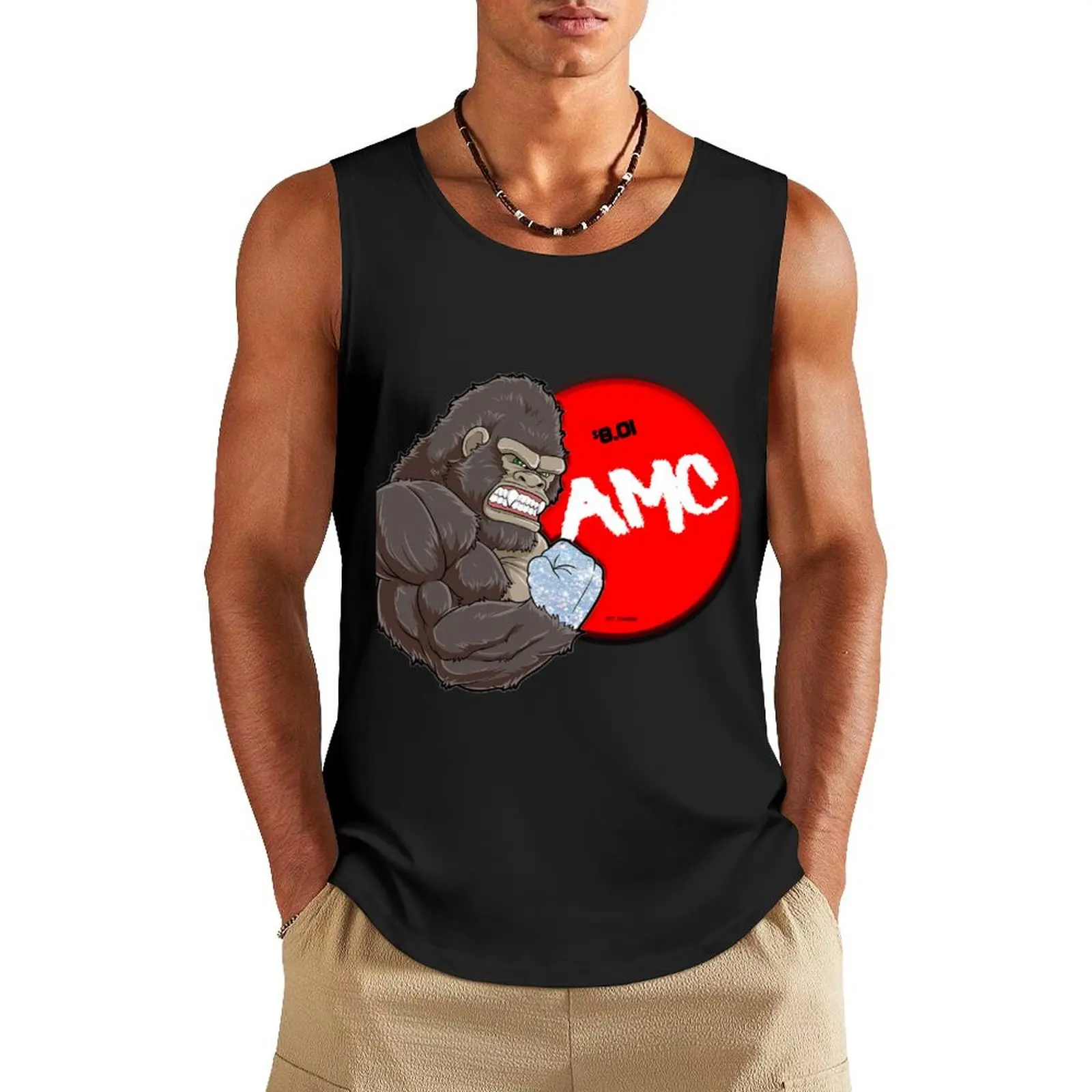 

AMC Diamond Handed Ape 8.01 Tank Top anime gym T-shirt male gym clothes for man