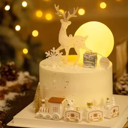 Crystal Deer Cake Decoration Elk Internet Celebrity Baking Goddess Birthday Decoration Christmas Dessert Table Scene